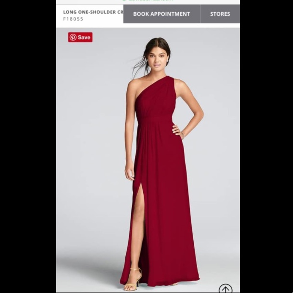 David’s Bridal elegant formal one-shoulder dress